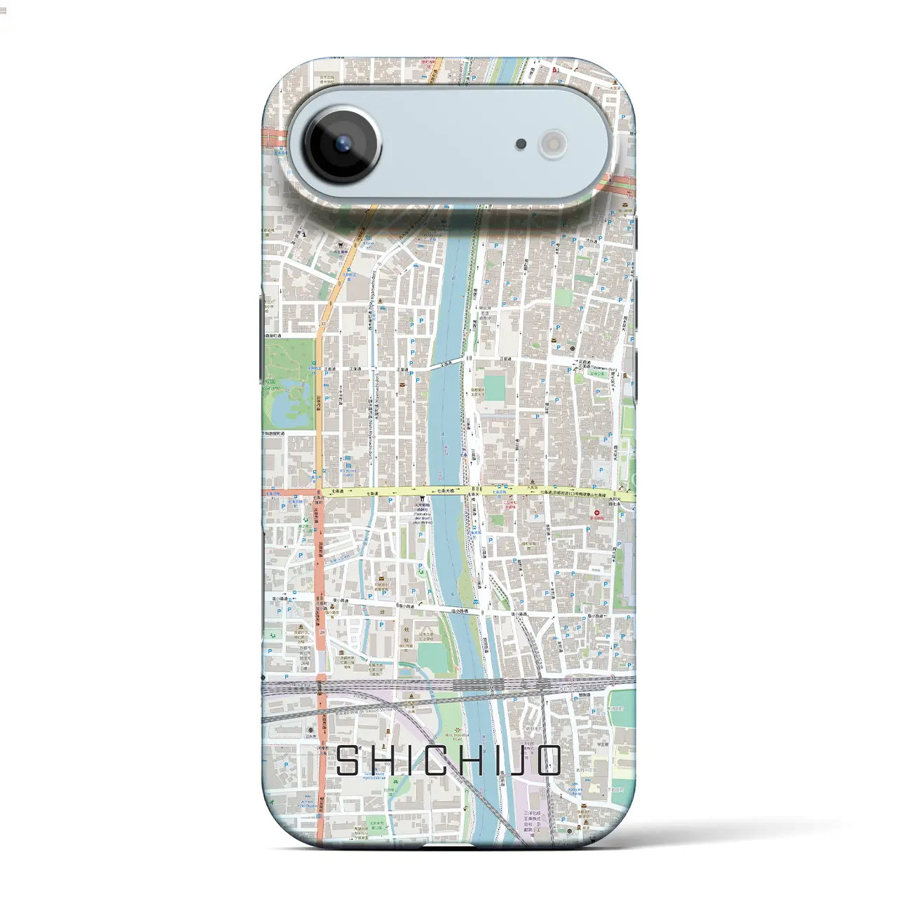 【七条(京都府)】地図柄iPhoneケース(バックカバータイプ)