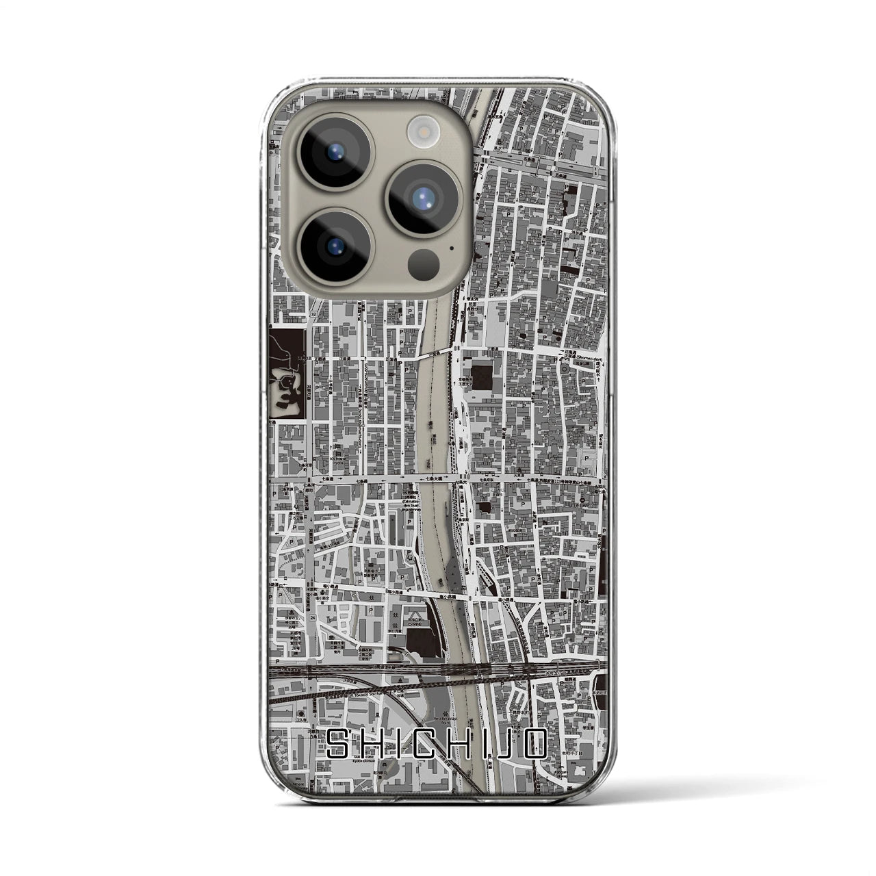 【七条(京都府)】地図柄iPhoneケース(クリアタイプ)