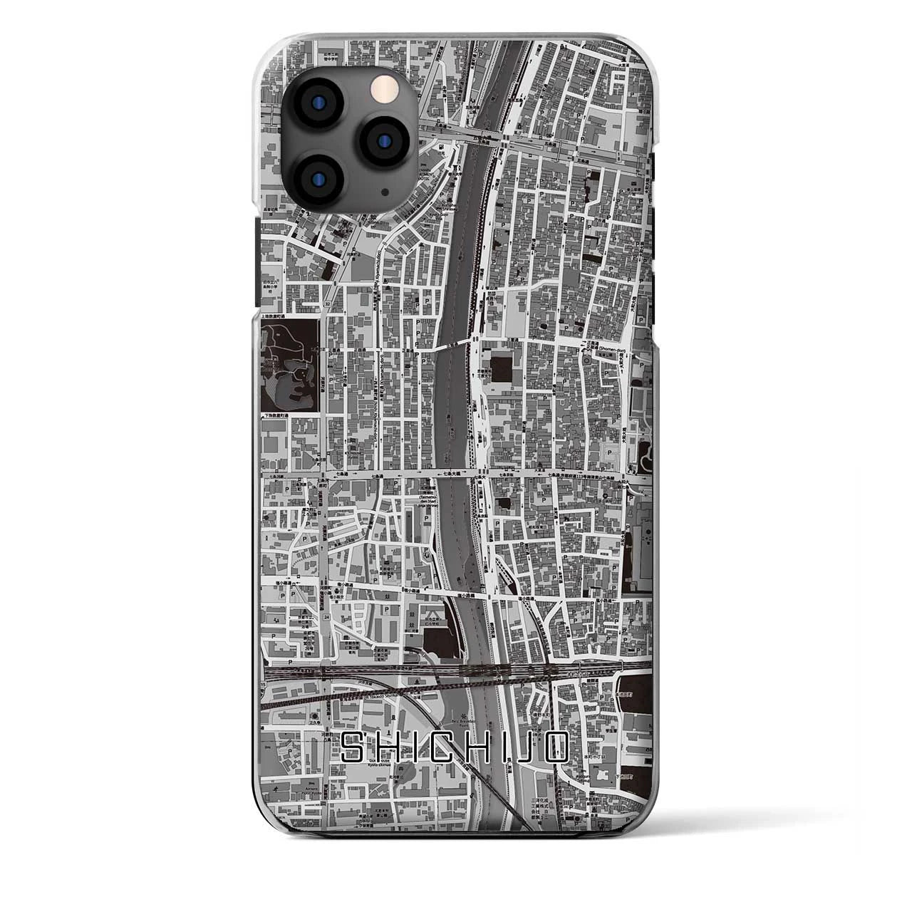 【七条(京都府)】地図柄iPhoneケース(クリアタイプ)