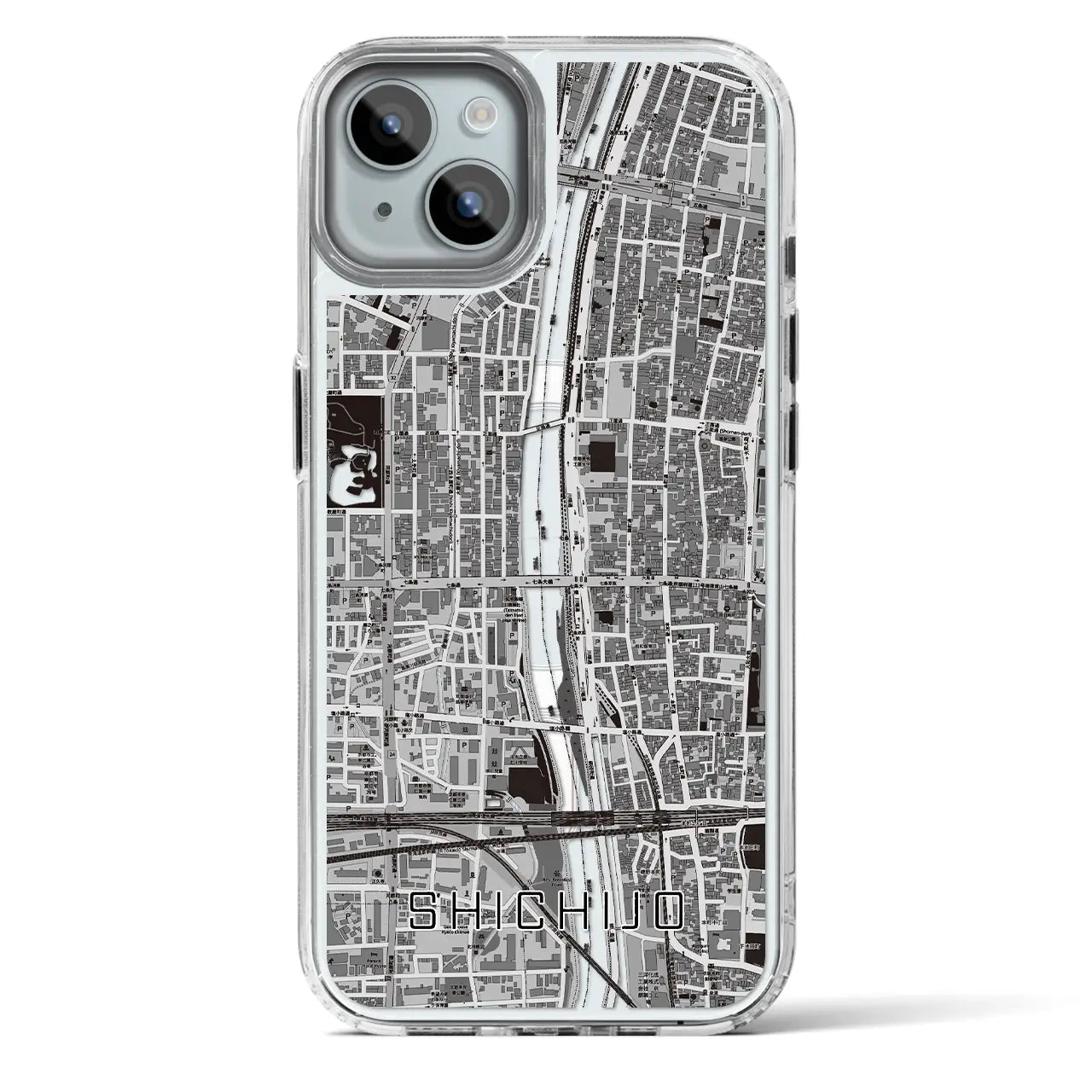 【七条(京都府)】地図柄iPhoneケース(MagSafeタイプ)