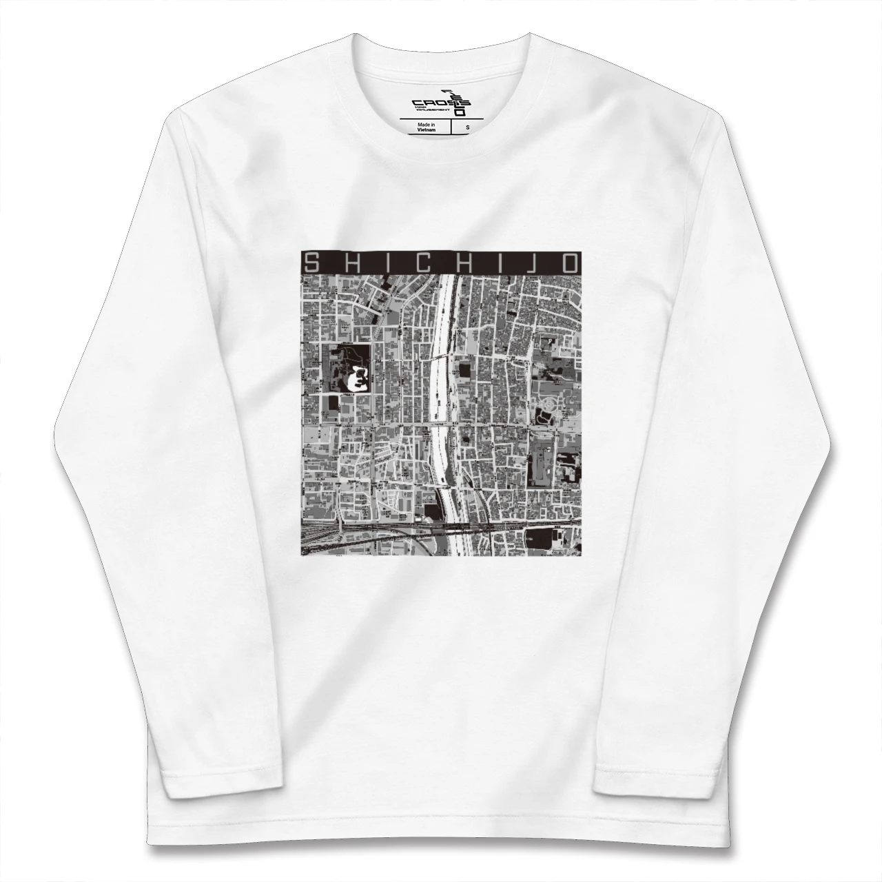【七条(京都府)】地図柄ロングスリーブTシャツ