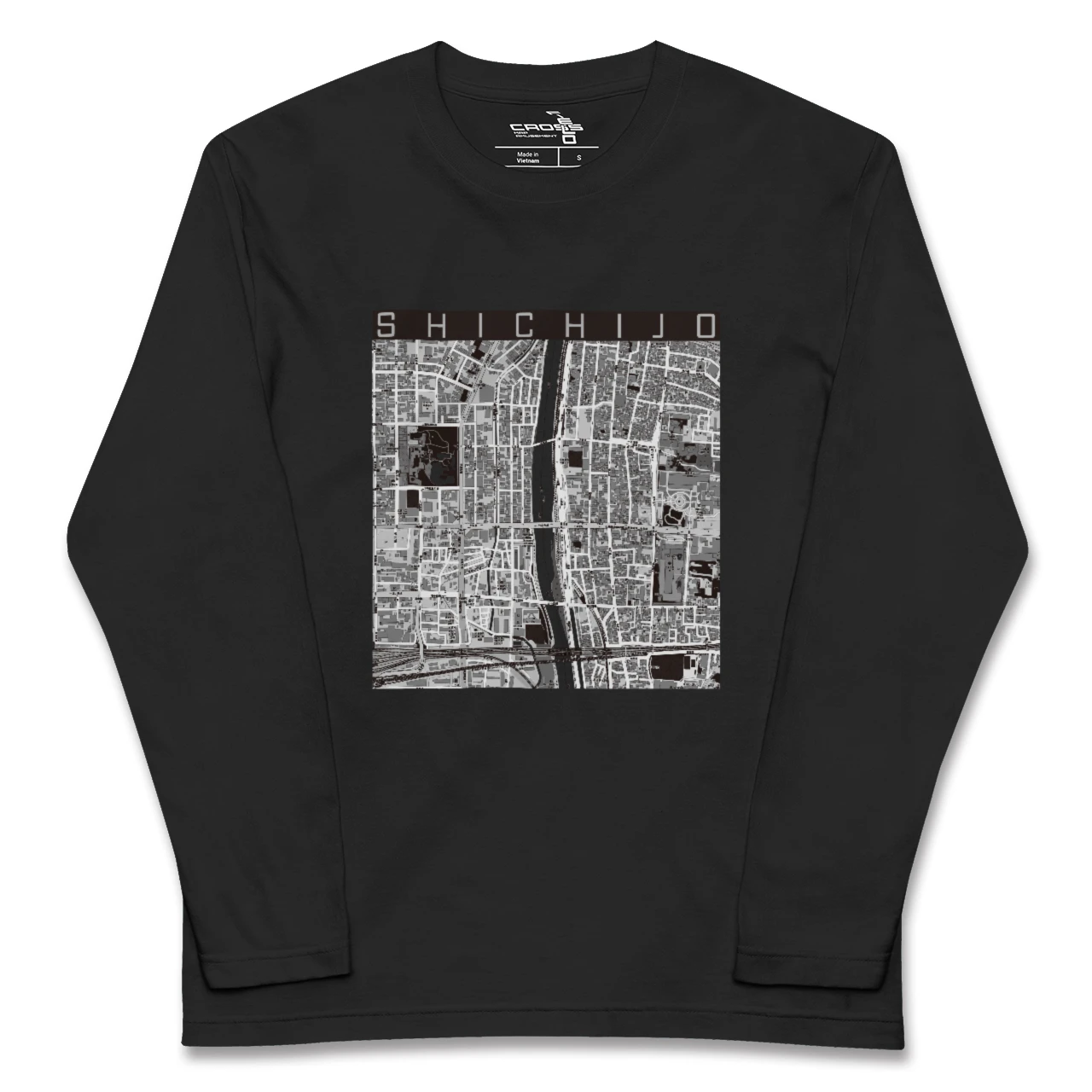 【七条(京都府)】地図柄ロングスリーブTシャツ