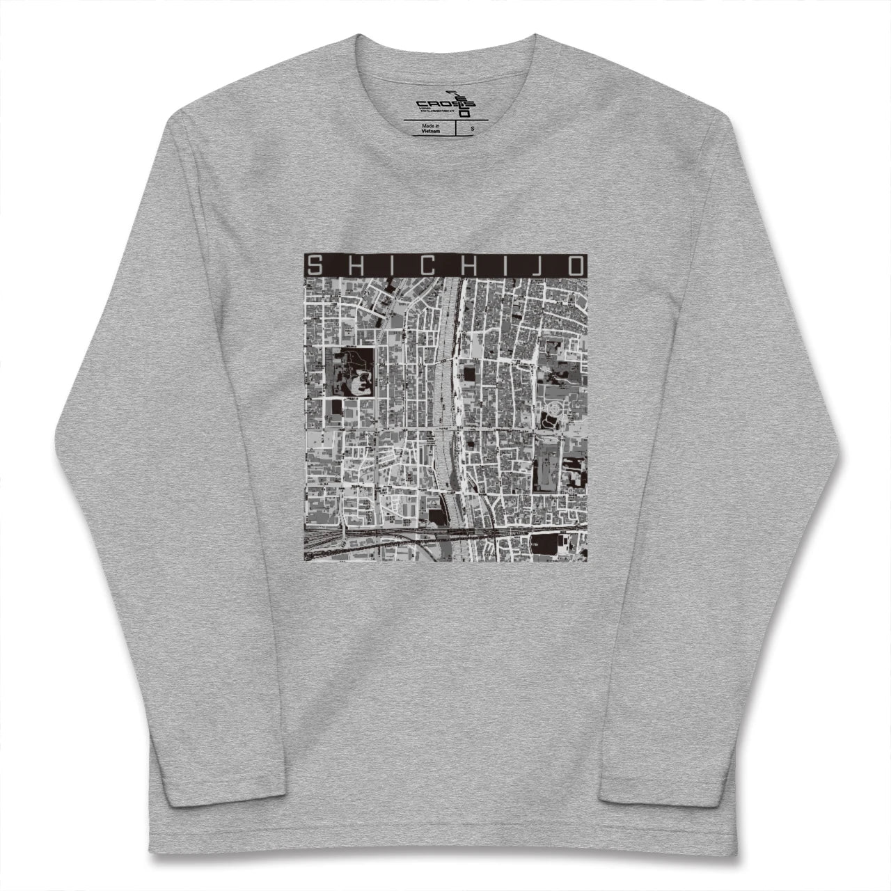 【七条(京都府)】地図柄ロングスリーブTシャツ