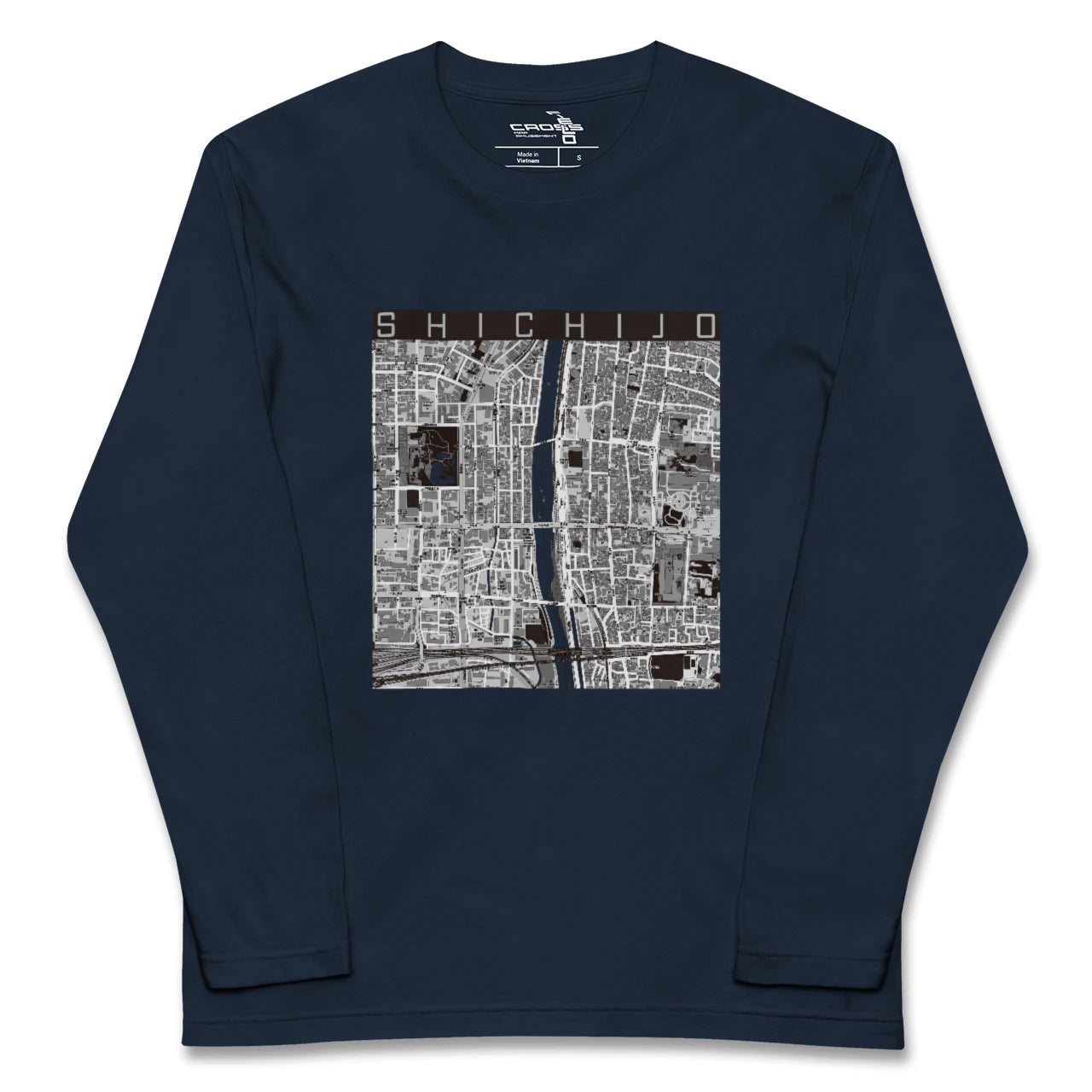 【七条(京都府)】地図柄ロングスリーブTシャツ