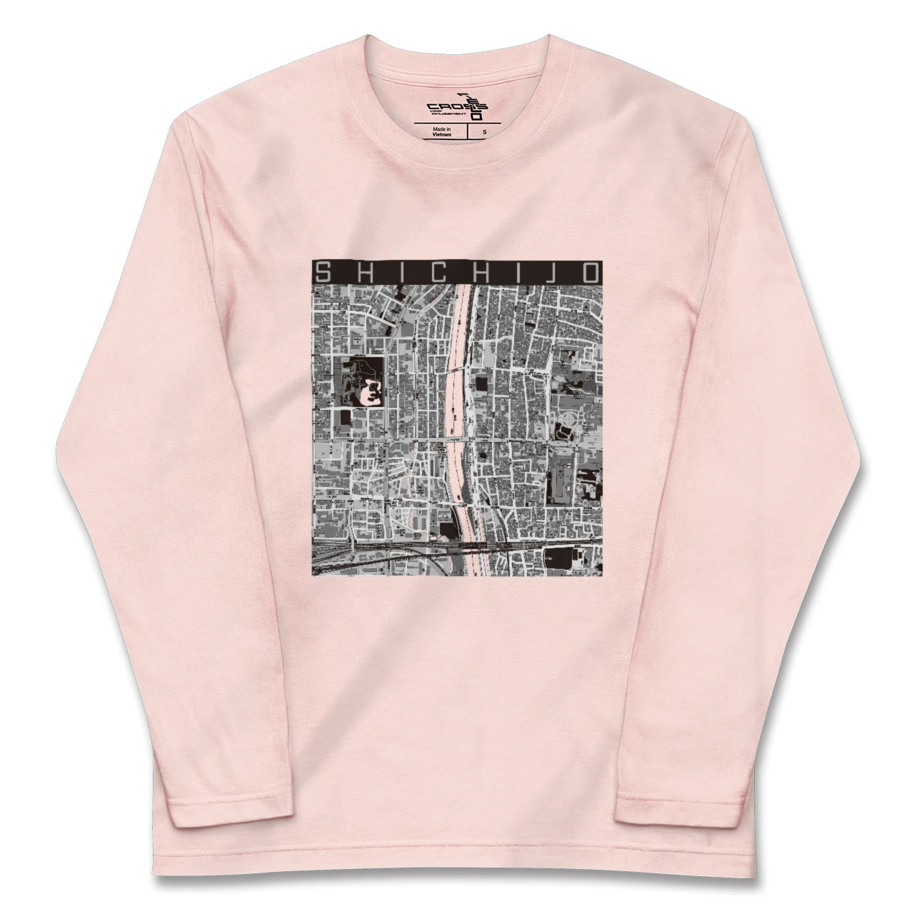 【七条(京都府)】地図柄ロングスリーブTシャツ