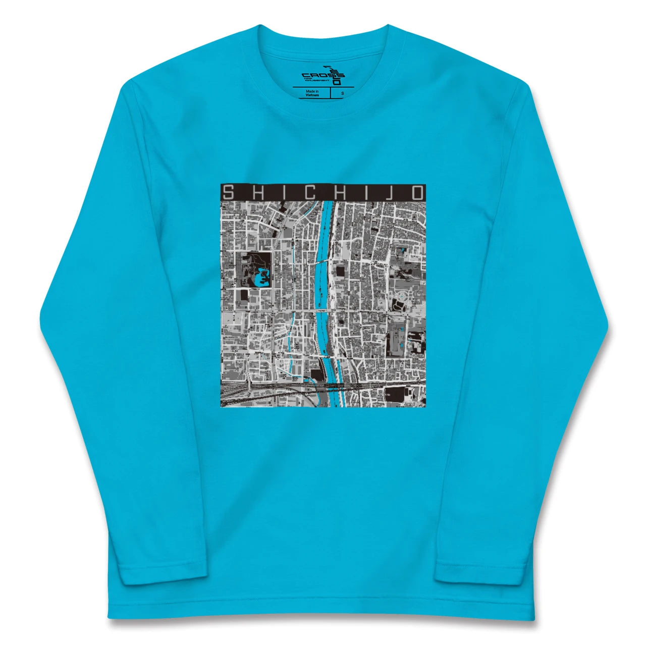 【七条(京都府)】地図柄ロングスリーブTシャツ