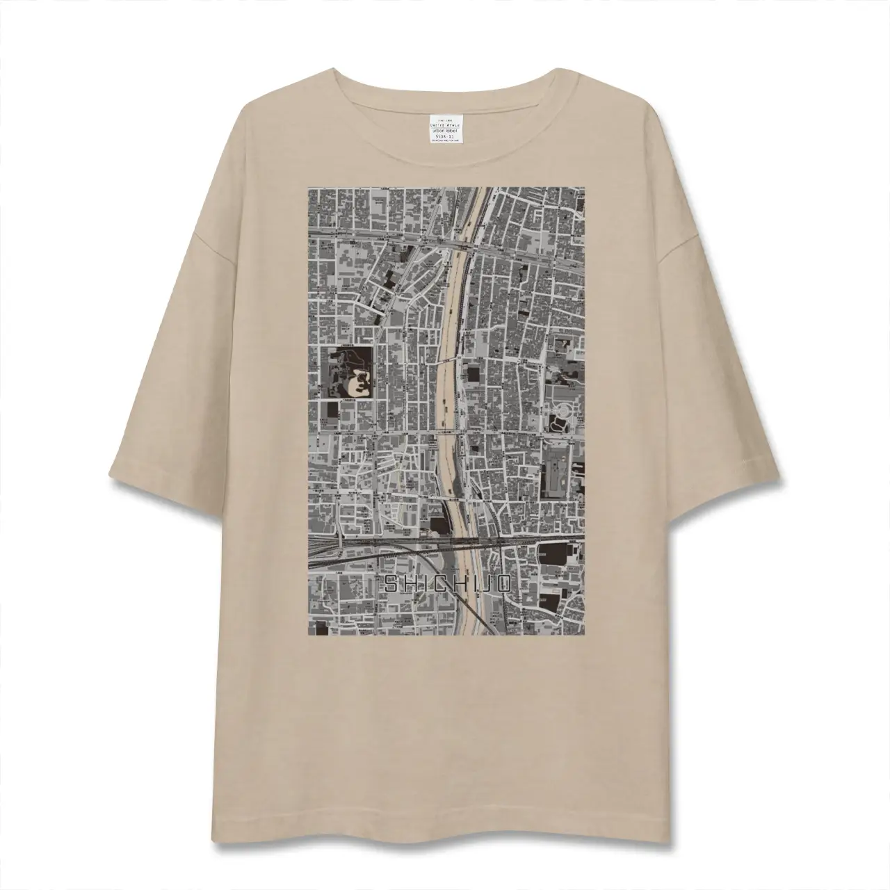 【七条(京都府)】地図柄ビッグシルエットTシャツ
