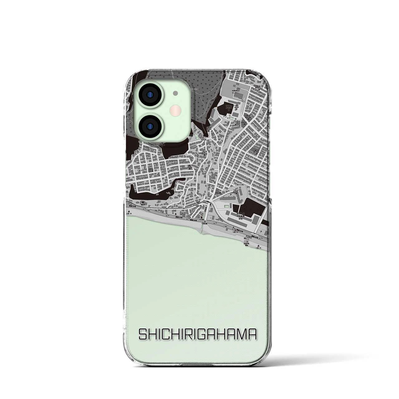 【七里ヶ浜(神奈川県)】地図柄iPhoneケース(クリアタイプ)