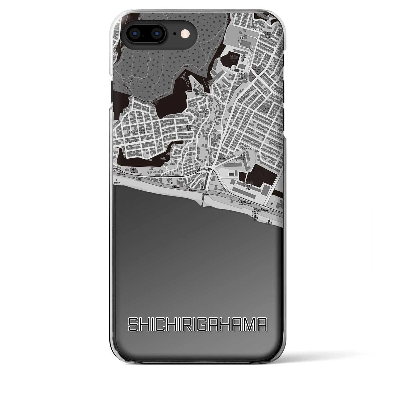 【七里ヶ浜(神奈川県)】地図柄iPhoneケース(クリアタイプ)