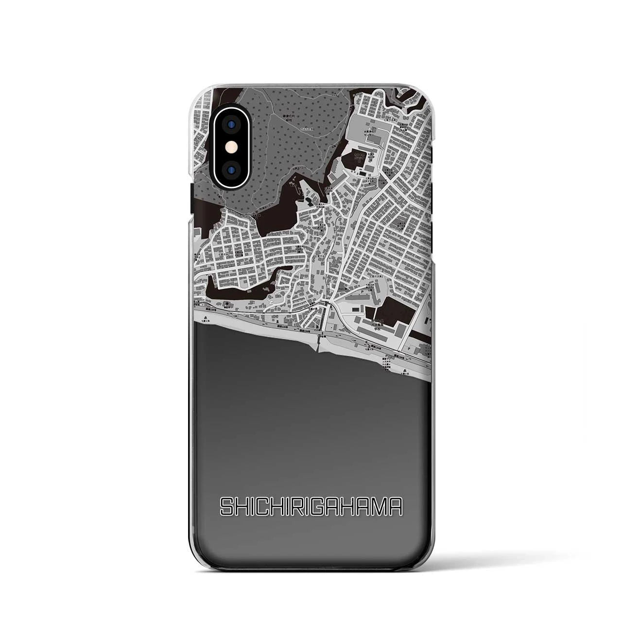 【七里ヶ浜(神奈川県)】地図柄iPhoneケース(クリアタイプ)