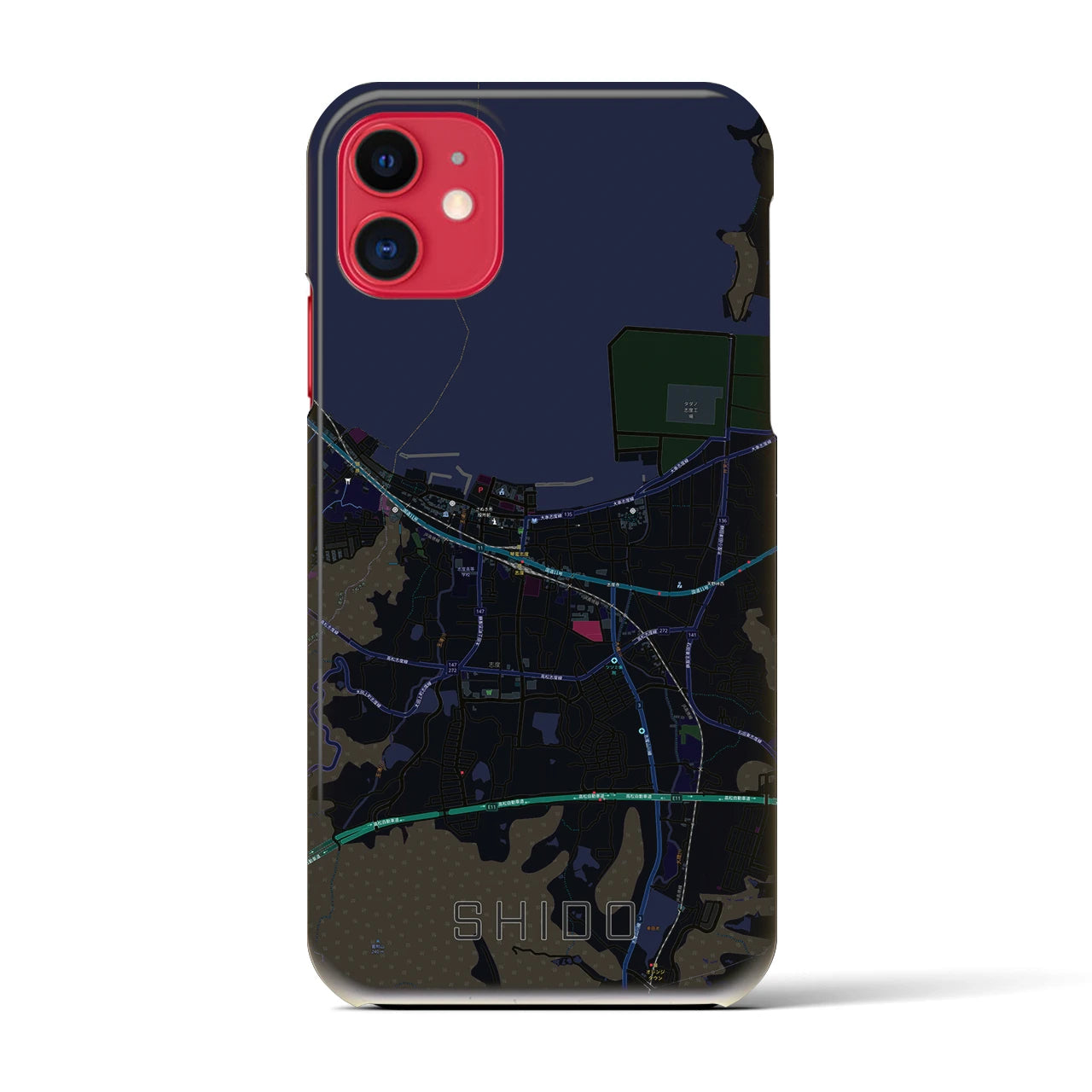【志度(香川県)】地図柄iPhoneケース(バックカバータイプ)