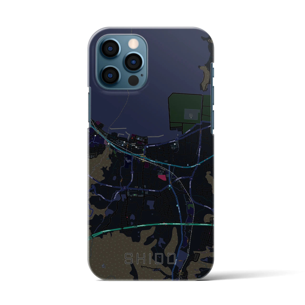 【志度(香川県)】地図柄iPhoneケース(バックカバータイプ)