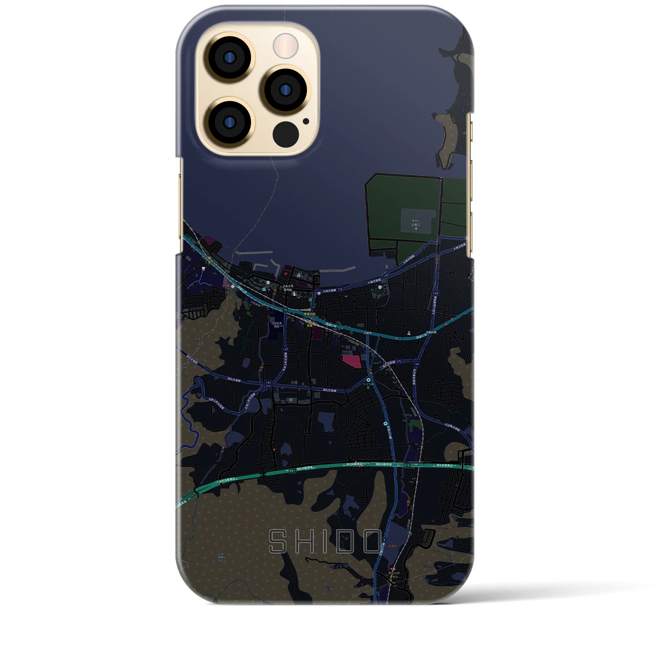 【志度(香川県)】地図柄iPhoneケース(バックカバータイプ)