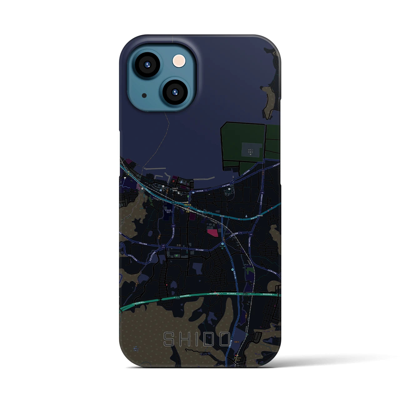 【志度(香川県)】地図柄iPhoneケース(バックカバータイプ)