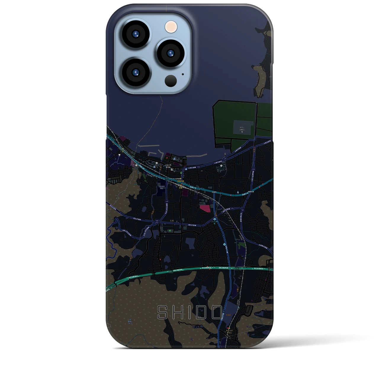 【志度(香川県)】地図柄iPhoneケース(バックカバータイプ)