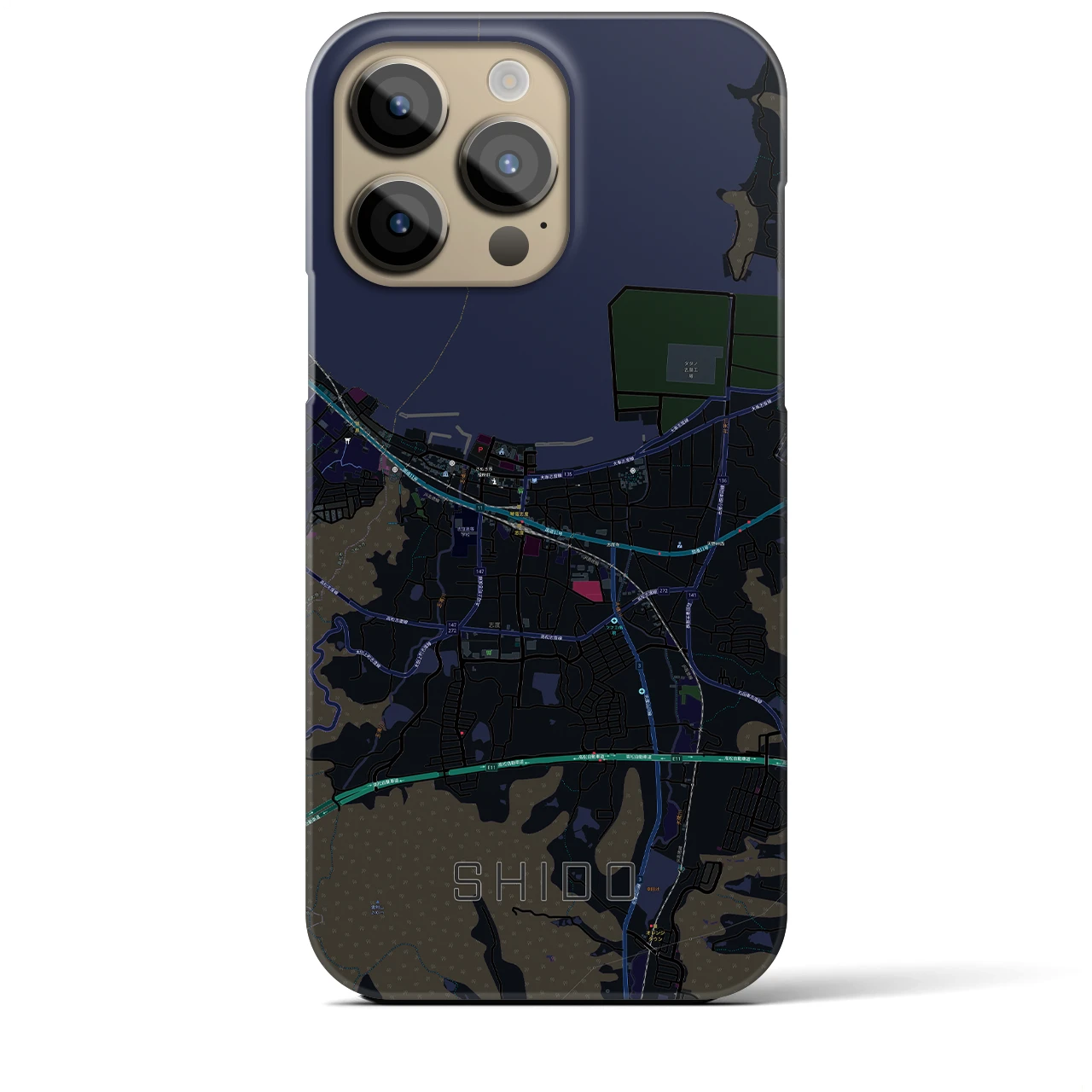 【志度(香川県)】地図柄iPhoneケース(バックカバータイプ)