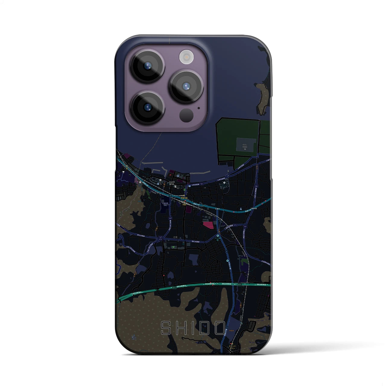 【志度(香川県)】地図柄iPhoneケース(バックカバータイプ)