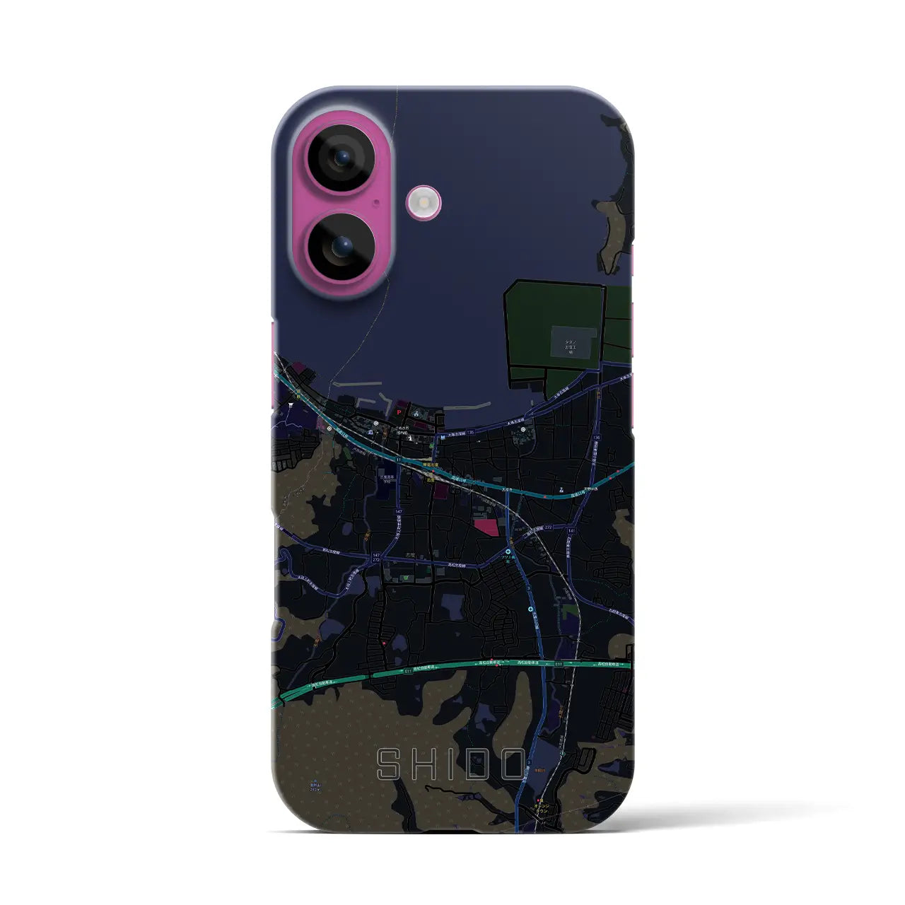 【志度(香川県)】地図柄iPhoneケース(バックカバータイプ)