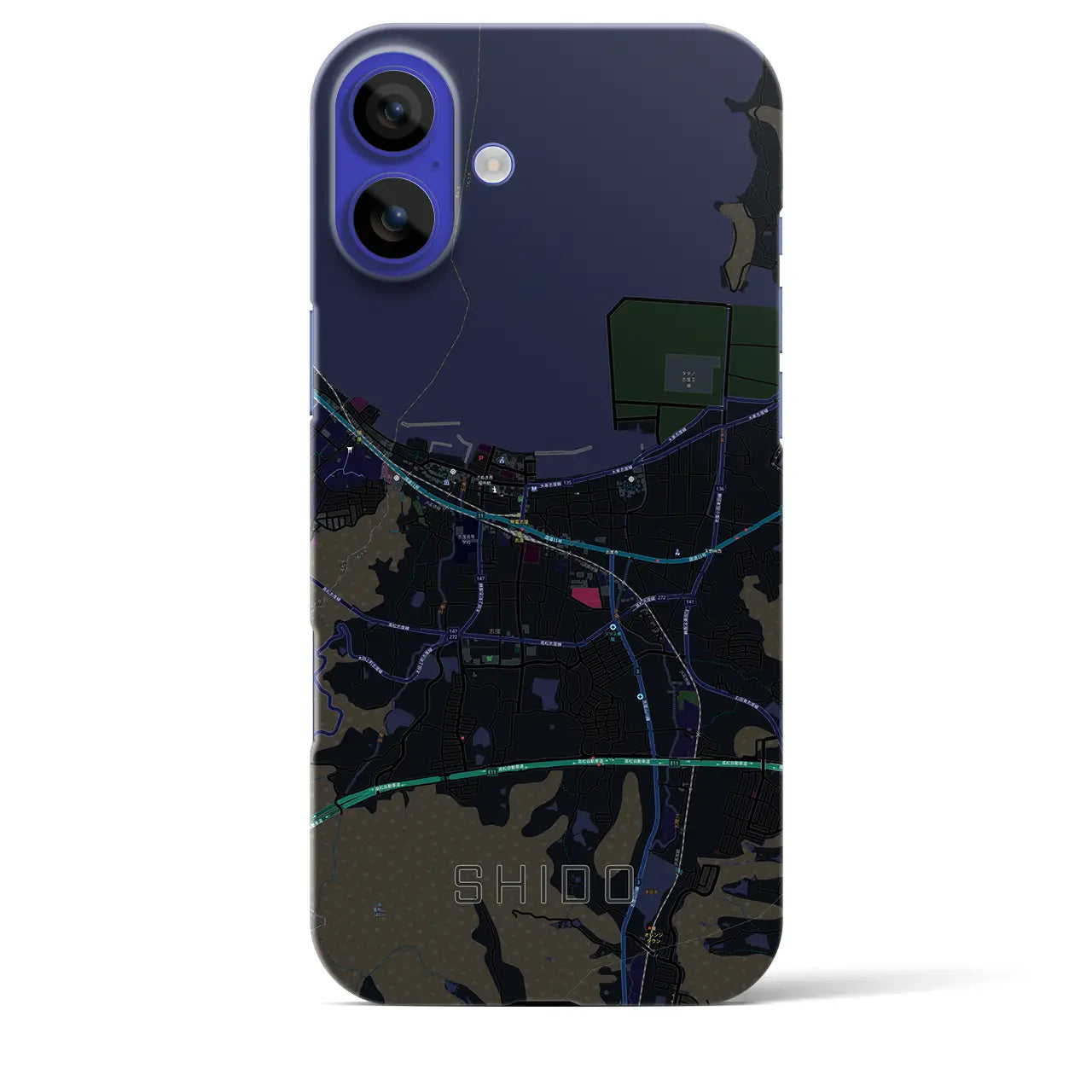 【志度(香川県)】地図柄iPhoneケース(バックカバータイプ)