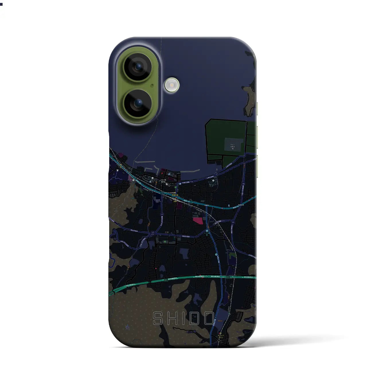 【志度(香川県)】地図柄iPhoneケース(バックカバータイプ)