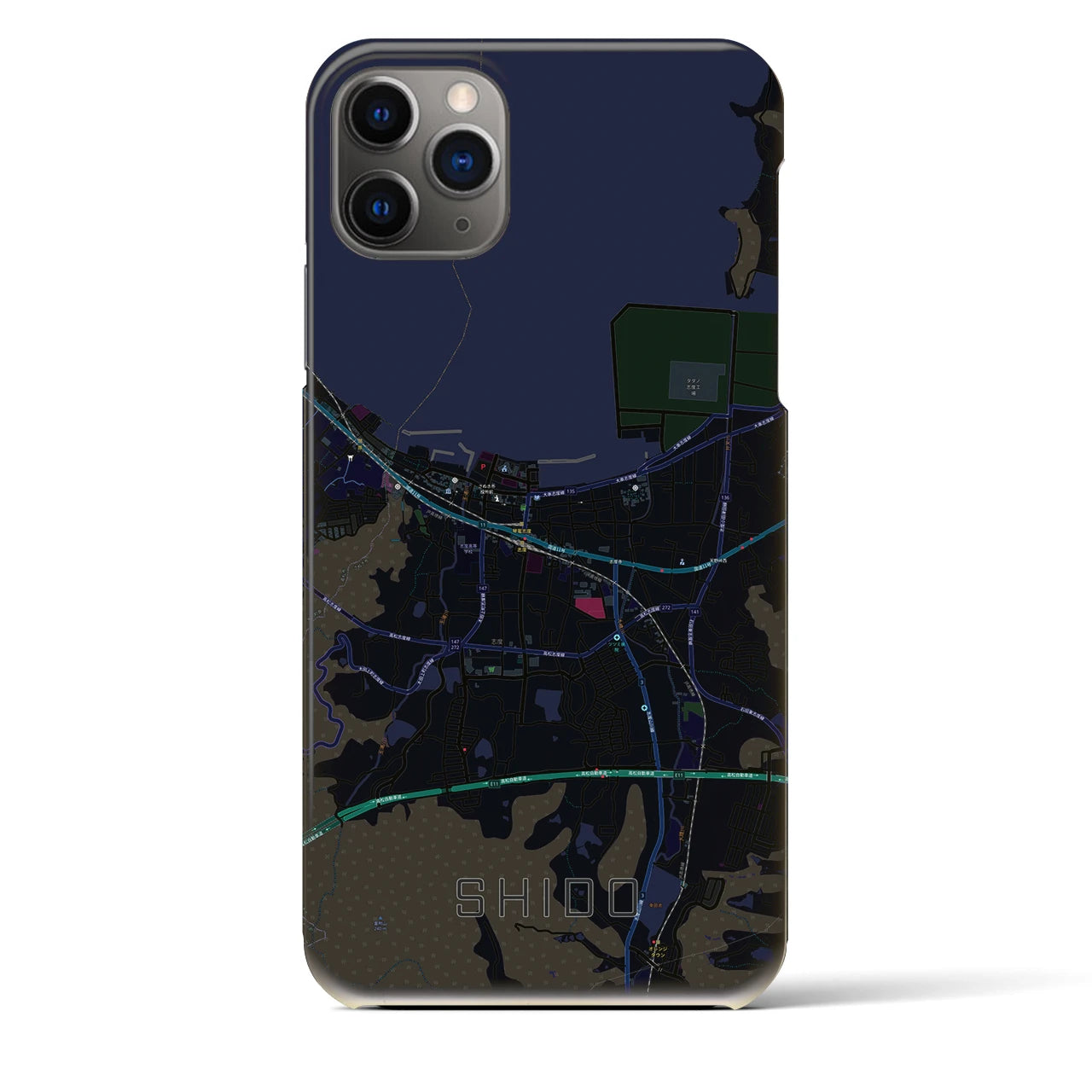 【志度(香川県)】地図柄iPhoneケース(バックカバータイプ)