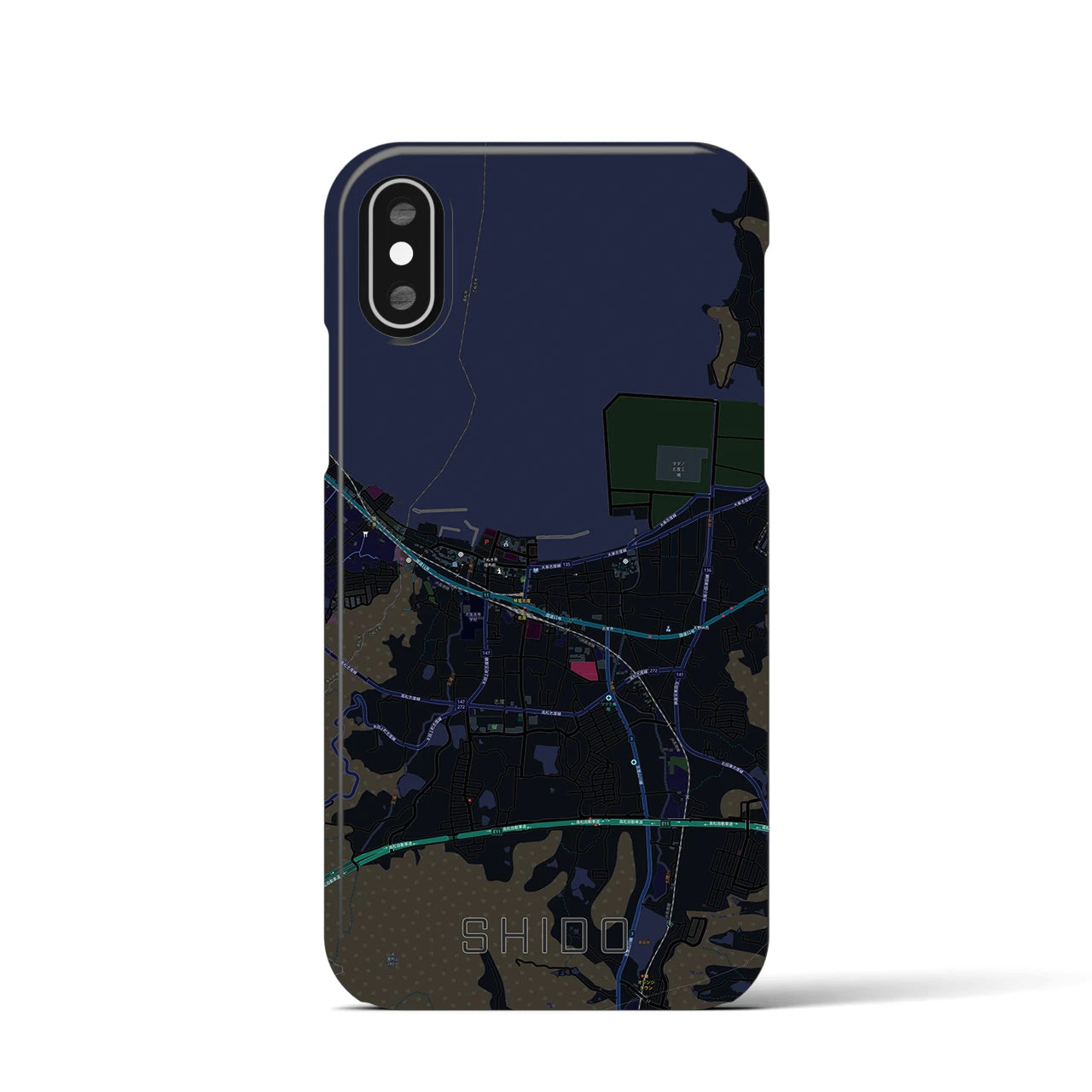 【志度(香川県)】地図柄iPhoneケース(バックカバータイプ)