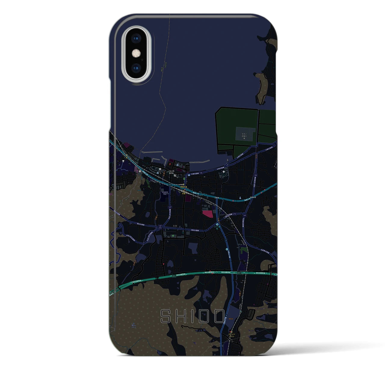 【志度(香川県)】地図柄iPhoneケース(バックカバータイプ)