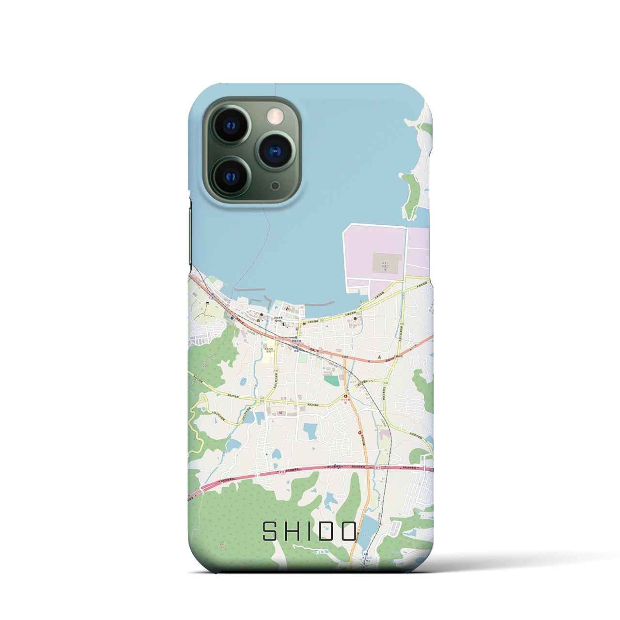 【志度(香川県)】地図柄iPhoneケース(バックカバータイプ)