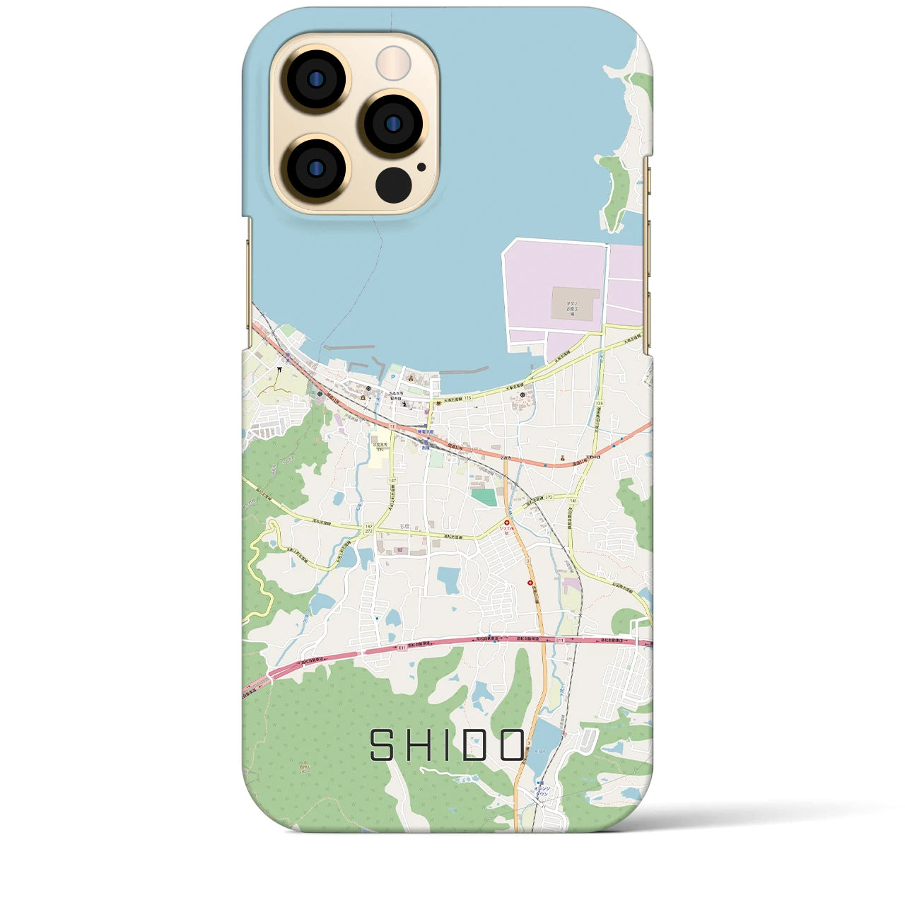 【志度(香川県)】地図柄iPhoneケース(バックカバータイプ)