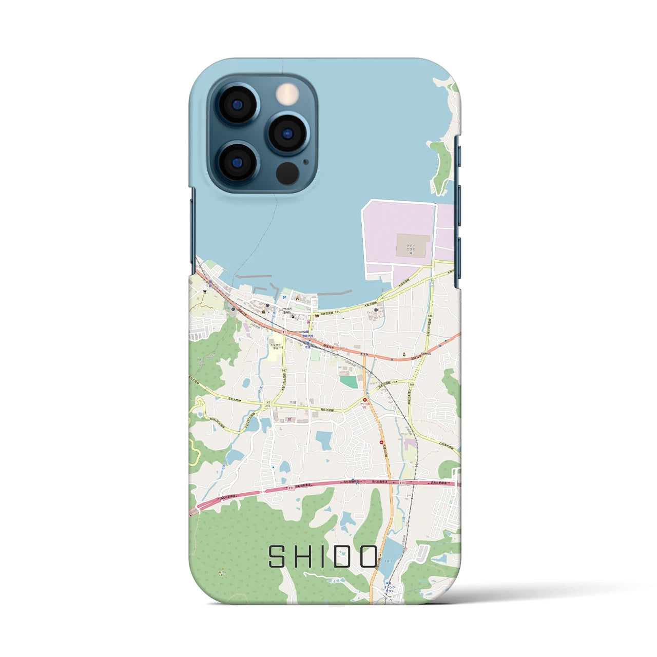 【志度(香川県)】地図柄iPhoneケース(バックカバータイプ)