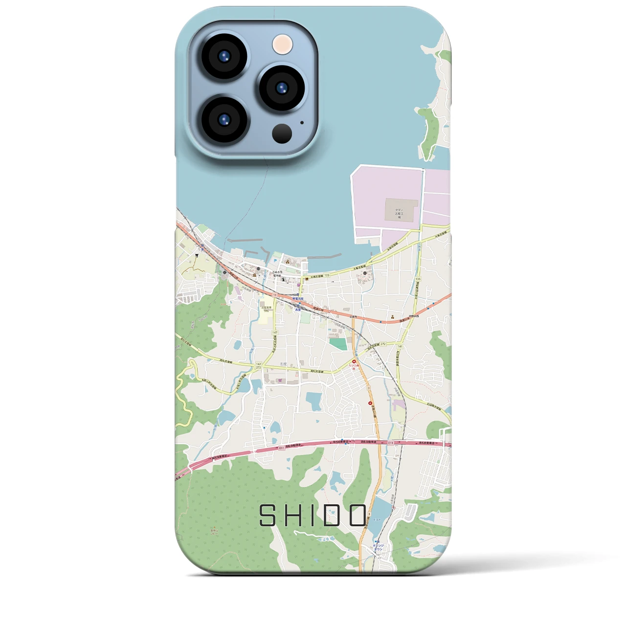 【志度(香川県)】地図柄iPhoneケース(バックカバータイプ)