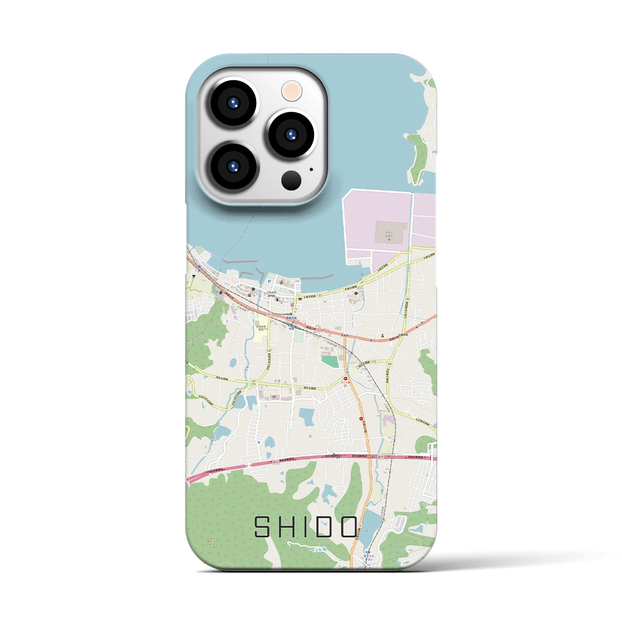 【志度(香川県)】地図柄iPhoneケース(バックカバータイプ)