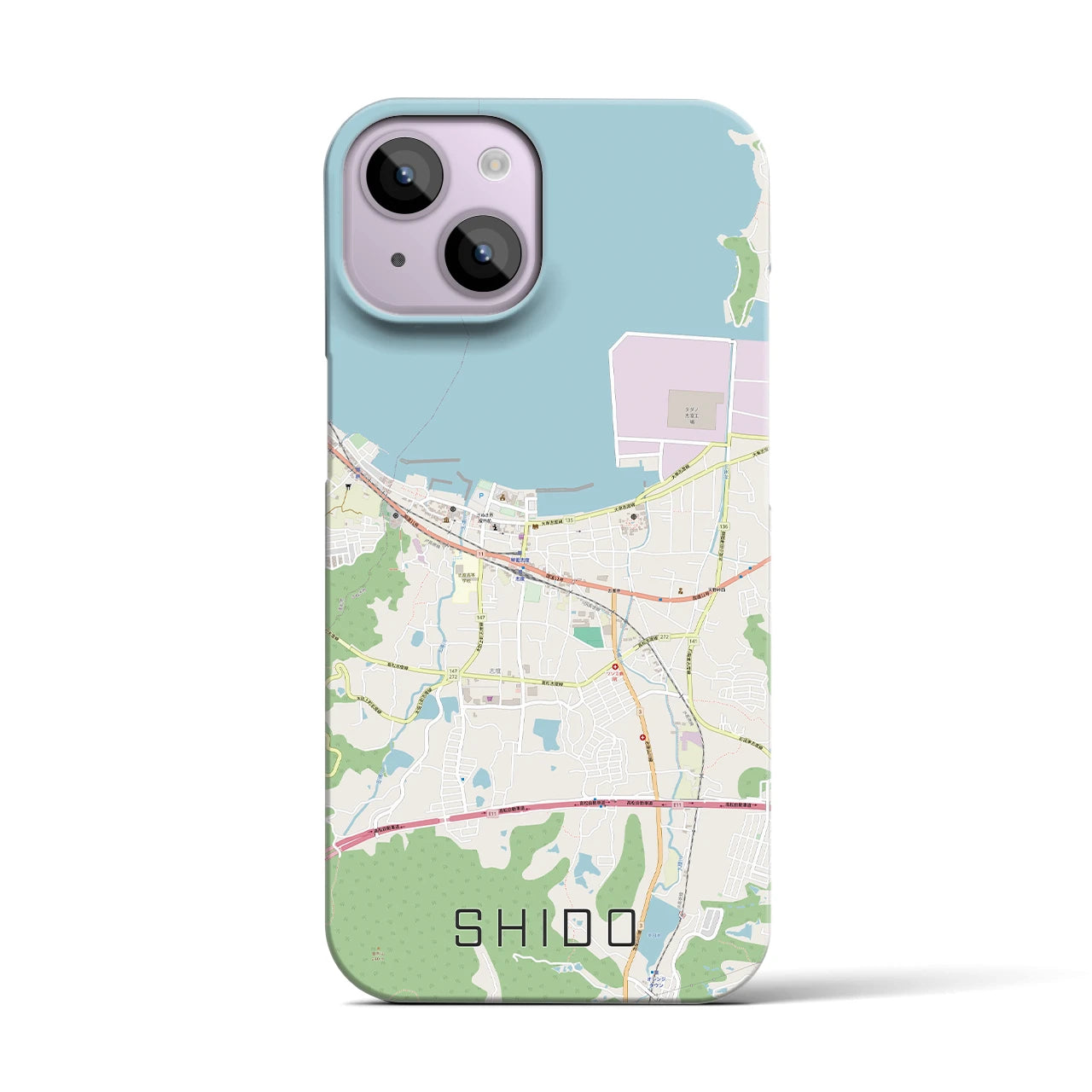 【志度(香川県)】地図柄iPhoneケース(バックカバータイプ)