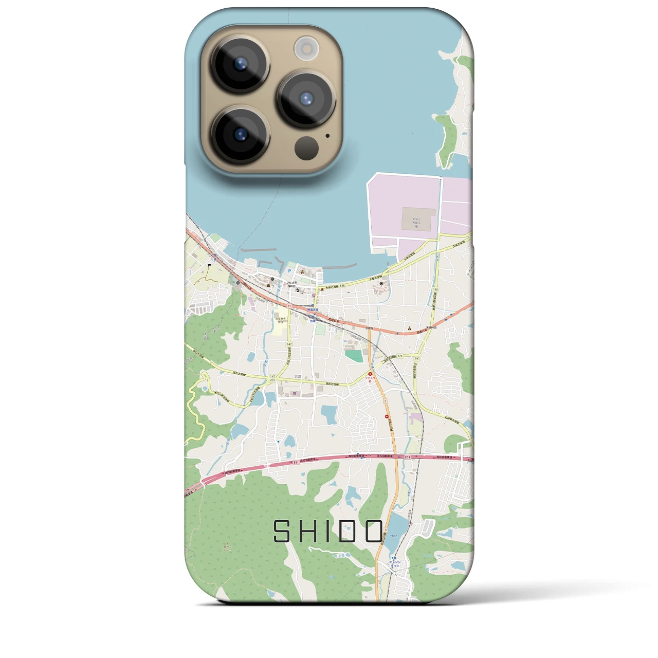 【志度(香川県)】地図柄iPhoneケース(バックカバータイプ)