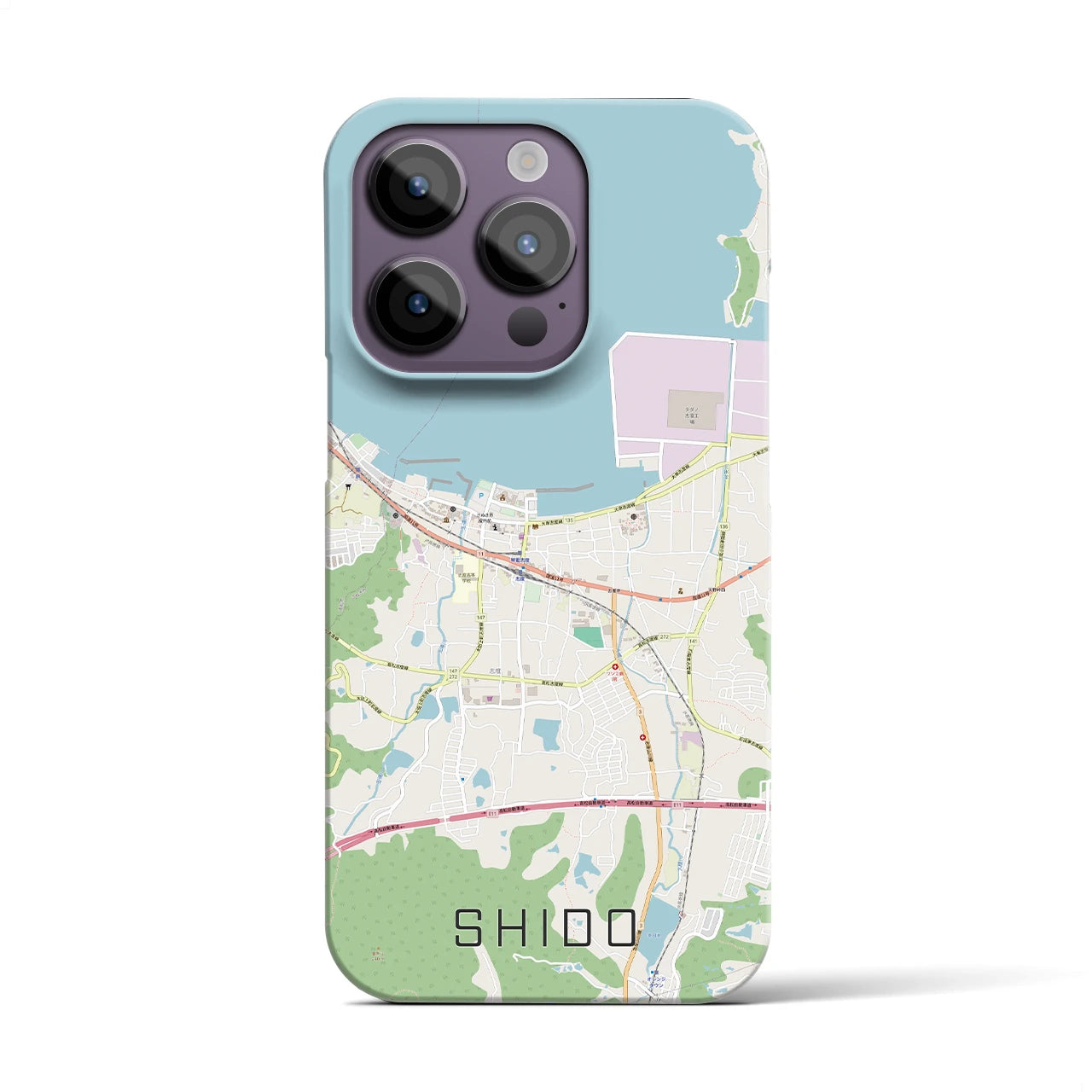 【志度(香川県)】地図柄iPhoneケース(バックカバータイプ)
