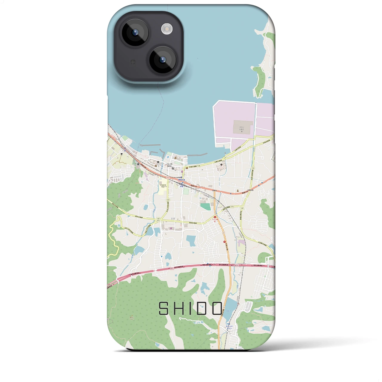 【志度(香川県)】地図柄iPhoneケース(バックカバータイプ)