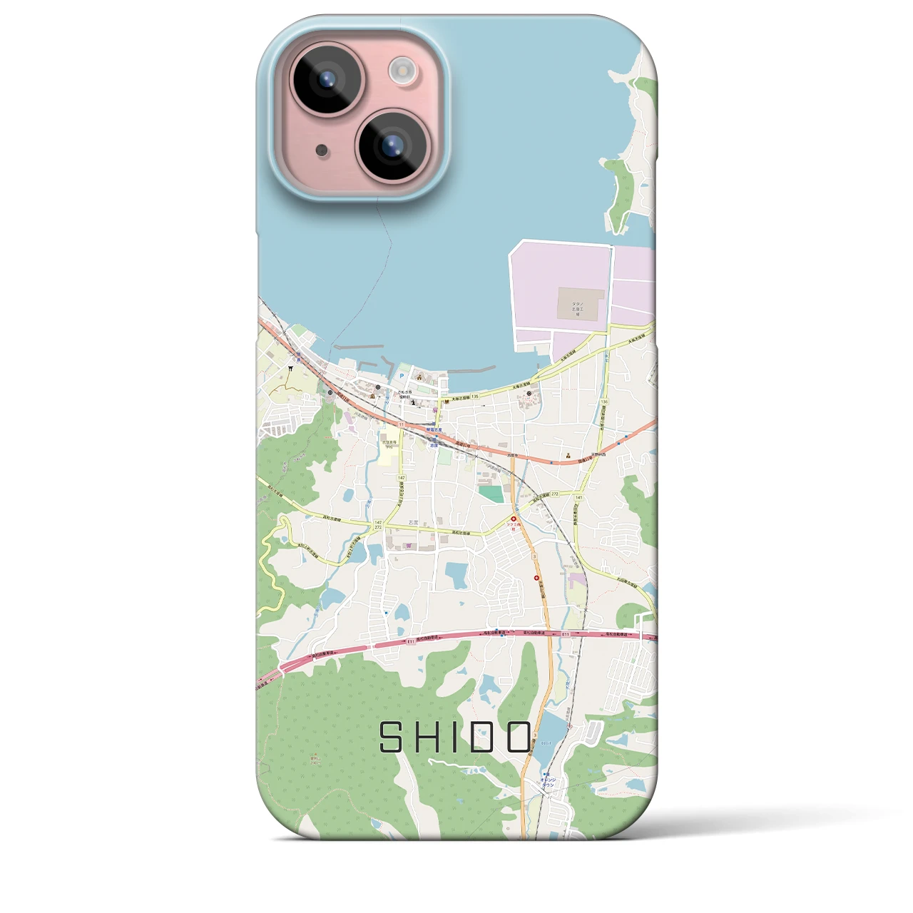 【志度(香川県)】地図柄iPhoneケース(バックカバータイプ)