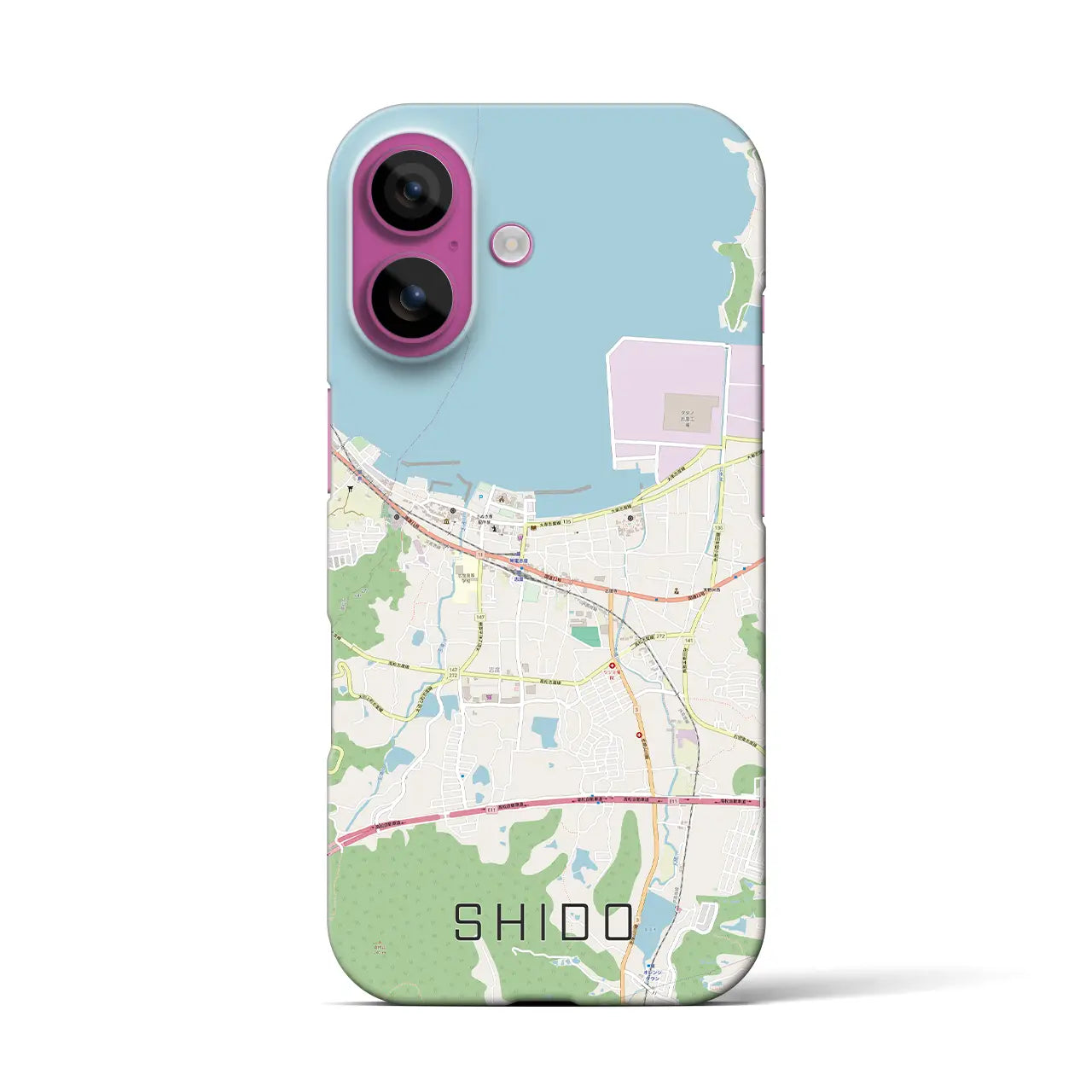 【志度(香川県)】地図柄iPhoneケース(バックカバータイプ)