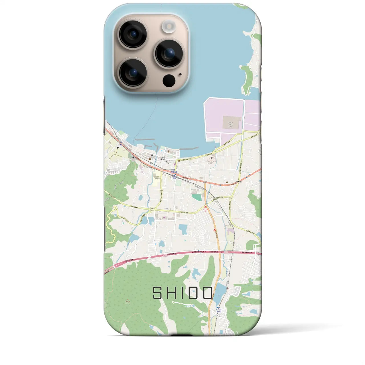 【志度(香川県)】地図柄iPhoneケース(バックカバータイプ)
