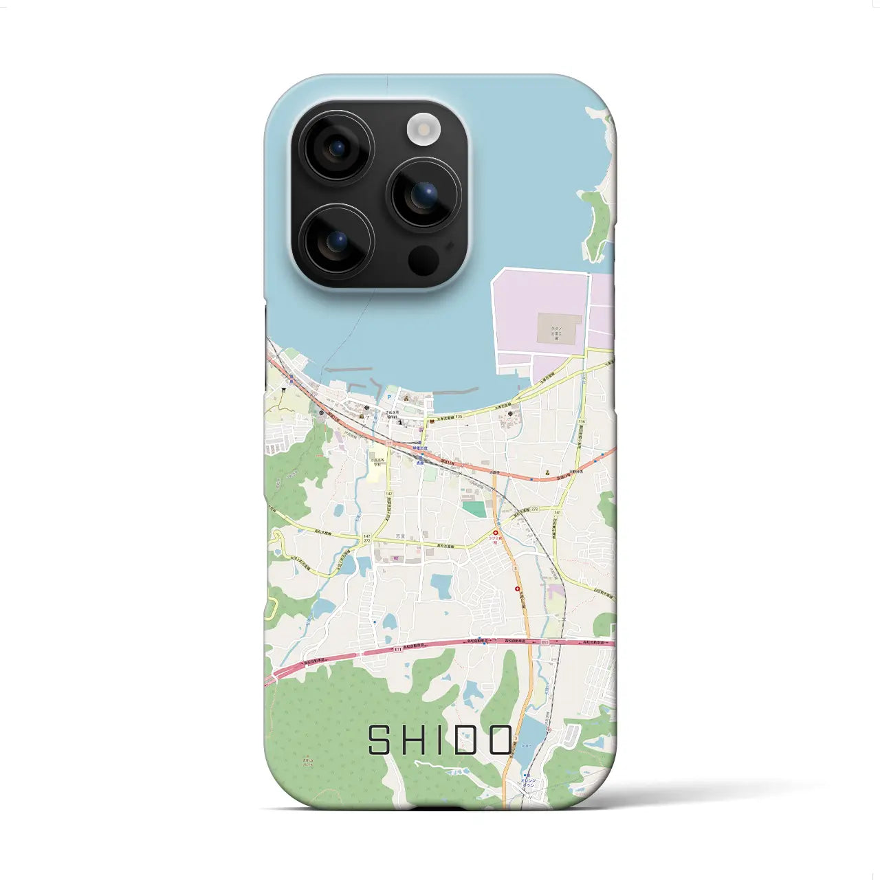 【志度(香川県)】地図柄iPhoneケース(バックカバータイプ)