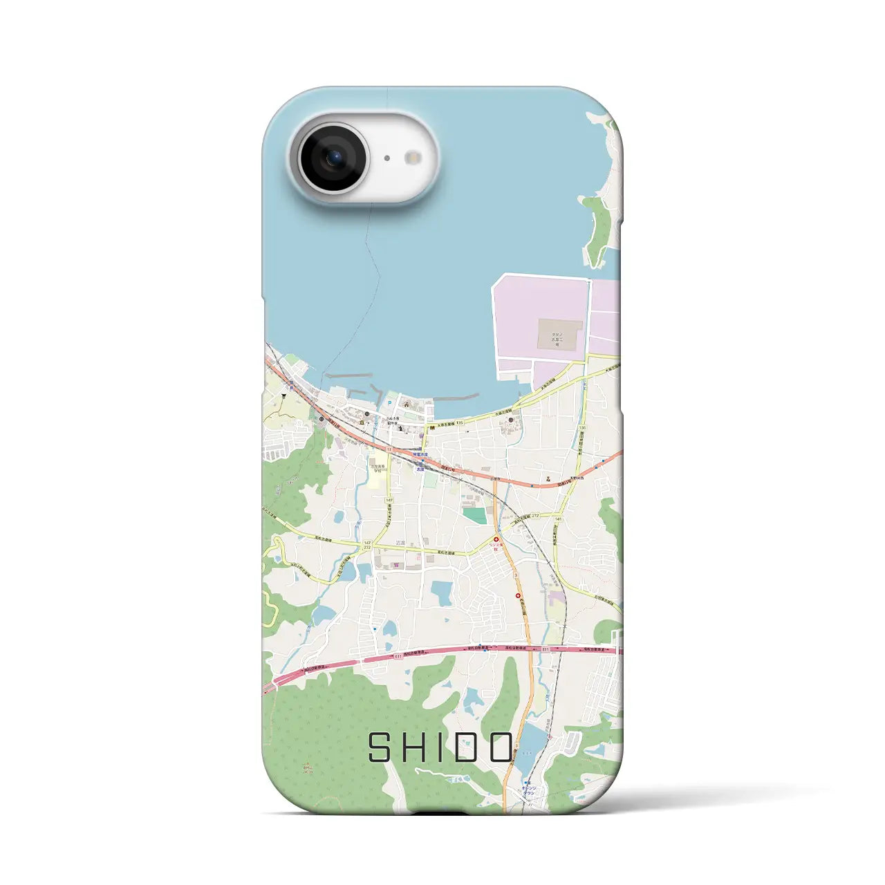 【志度(香川県)】地図柄iPhoneケース(バックカバータイプ)