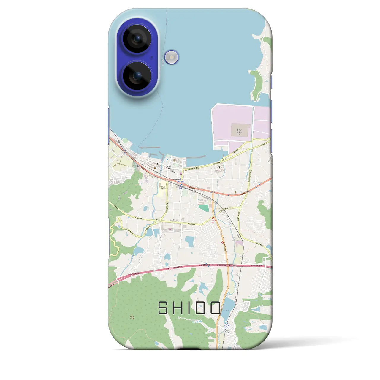 【志度(香川県)】地図柄iPhoneケース(バックカバータイプ)ナチュラル・iPhone 16 Pro Max 用