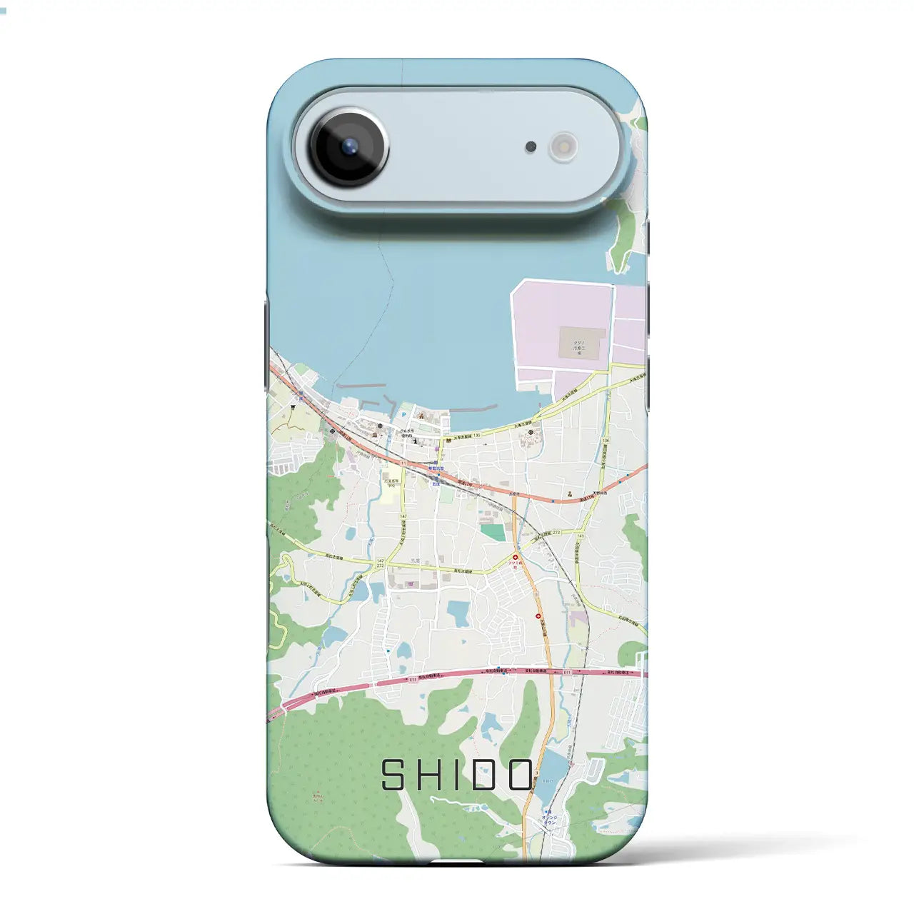 【志度(香川県)】地図柄iPhoneケース(バックカバータイプ)