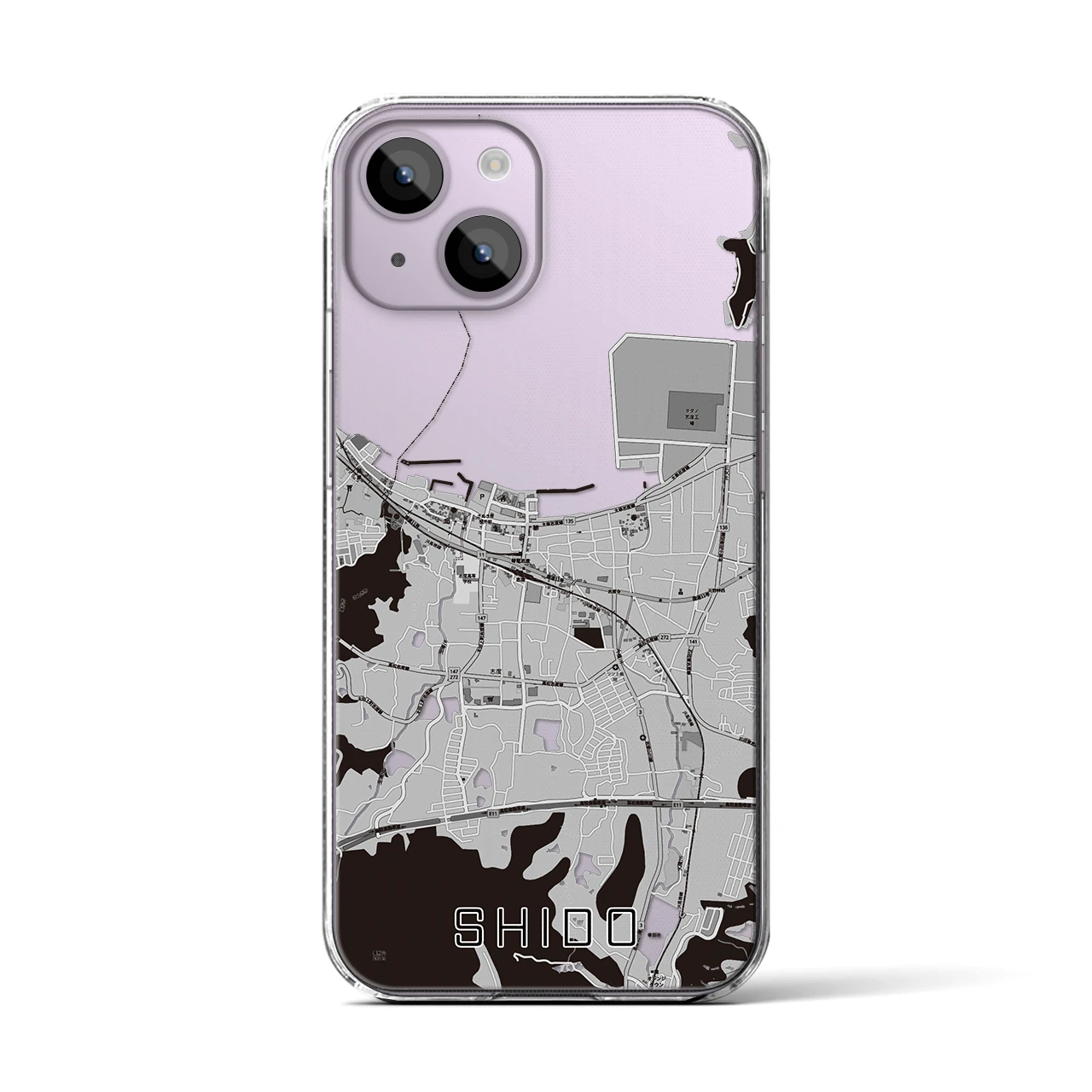 【志度(香川県)】地図柄iPhoneケース(クリアタイプ)