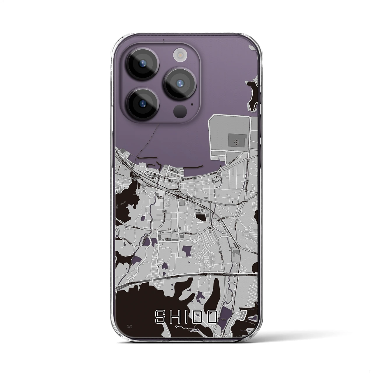 【志度(香川県)】地図柄iPhoneケース(クリアタイプ)