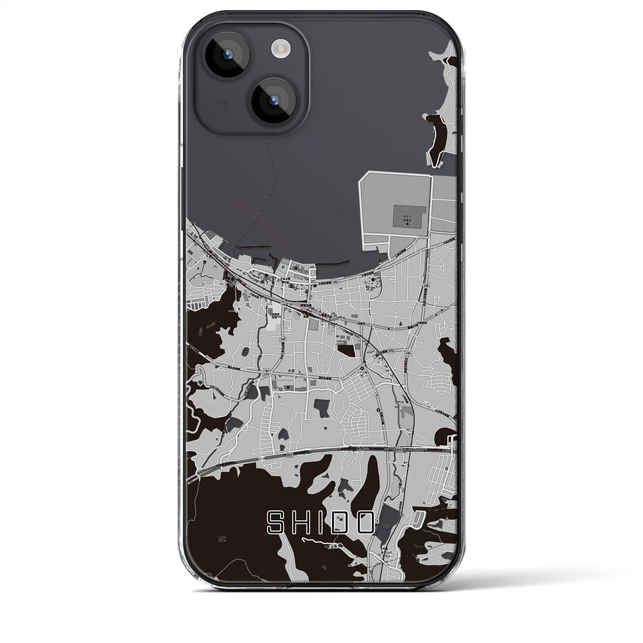 【志度(香川県)】地図柄iPhoneケース(クリアタイプ)