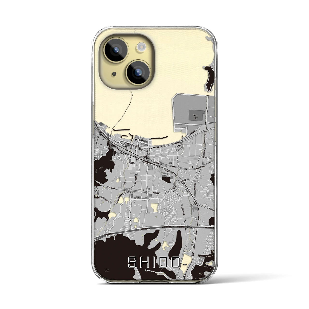 【志度(香川県)】地図柄iPhoneケース(クリアタイプ)