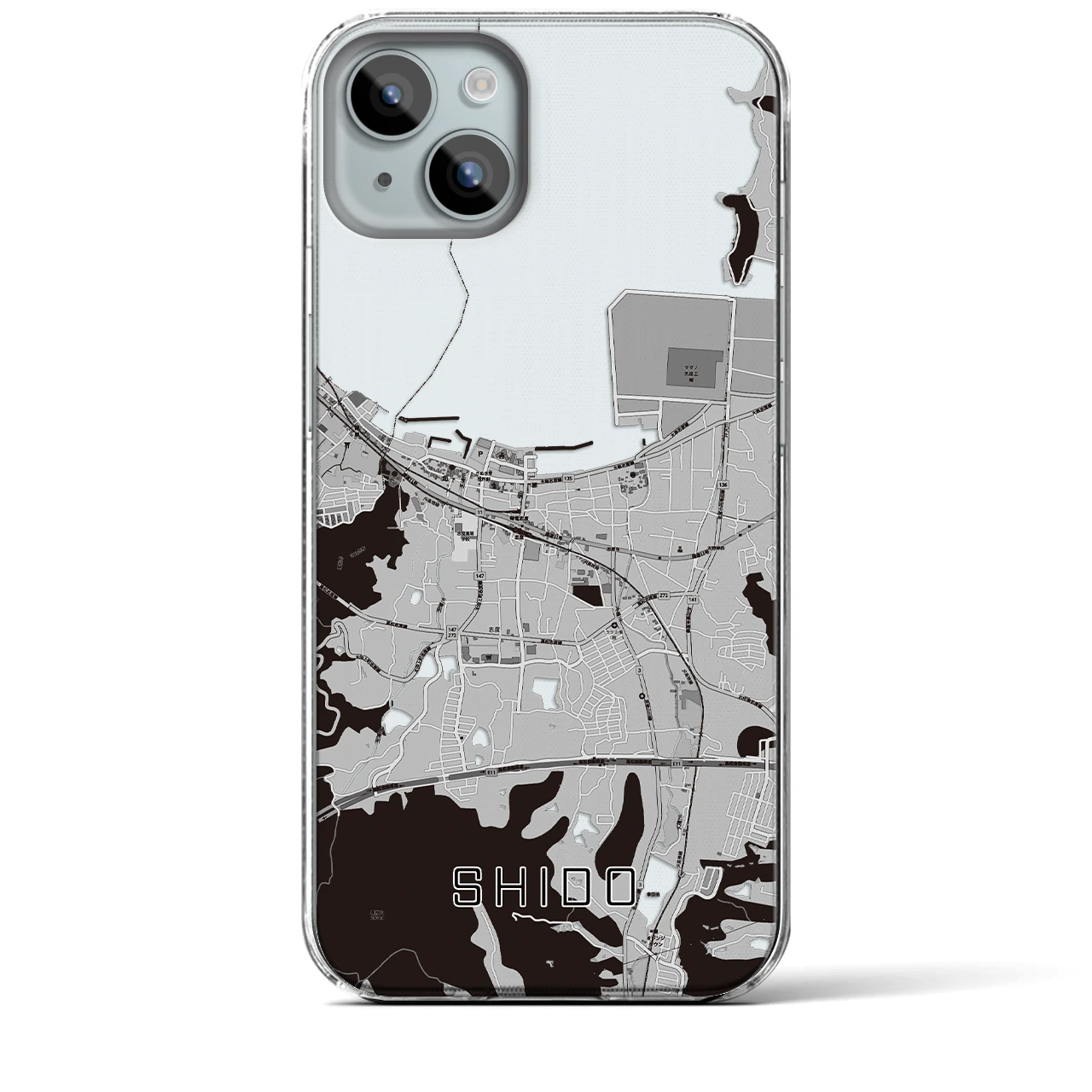 【志度(香川県)】地図柄iPhoneケース(クリアタイプ)
