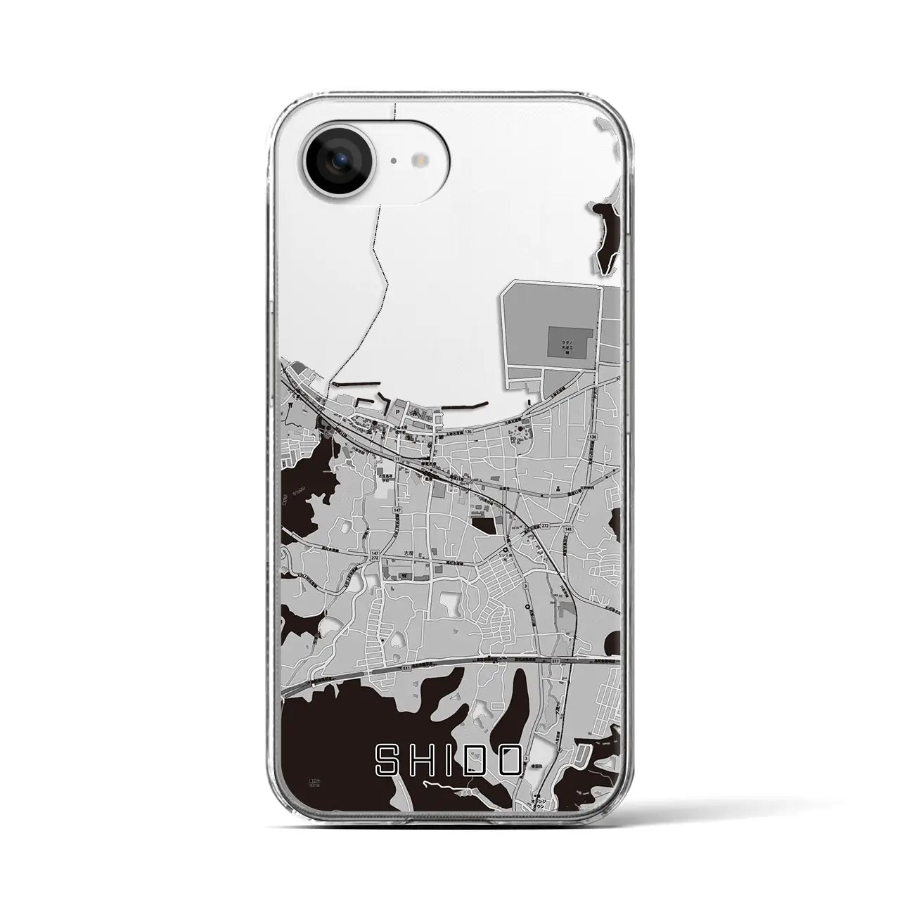【志度(香川県)】地図柄iPhoneケース(クリアタイプ)