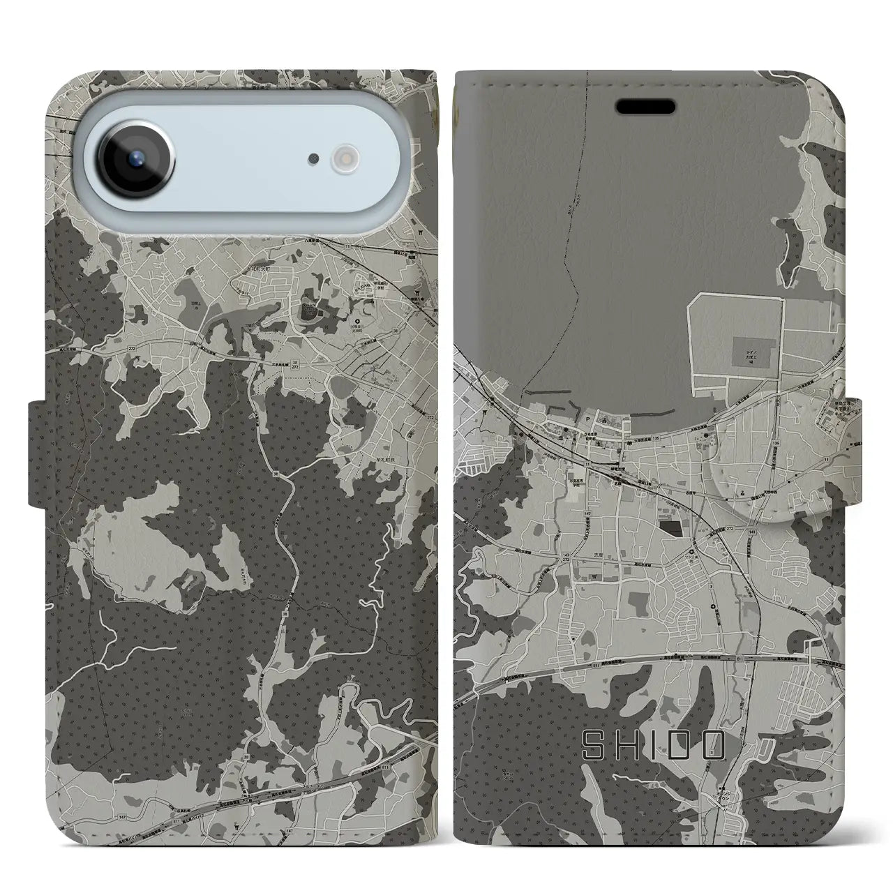 【志度(香川県)】地図柄iPhoneケース(手帳タイプ)